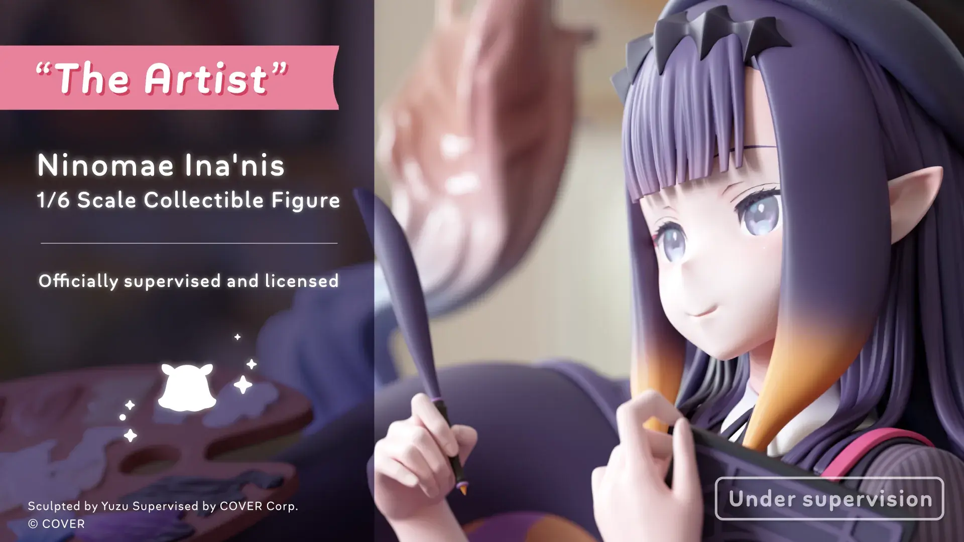 “The Artist” - Ninomae Ina’nis, 1/6 Scale Collectible Figure. Officially supervised and licensed. Sculpted by Yuzu, supervised by COVER Corp.